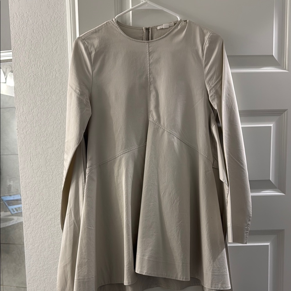 Elegant Beige Long Sleeve Tunic